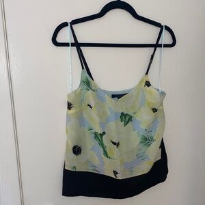 French Connection Yellow and Black Floral Camisole